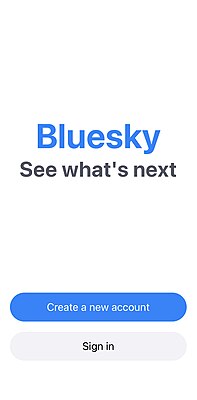 Начальный экран приложения Bluesky Social для iOS