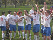 Final Day of the 2009 season, Fitzroy celebrate their first championship in nine years. Champions 2009.JPG