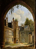 Henri Édouard Truchot, Vue de la cour intérieure de l'hôtel de Cluny, vers 1819-1822[9].