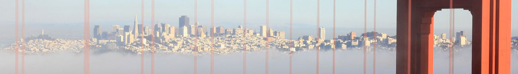 San Francisco viewed through the Golden Gate Bridge