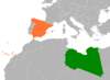 Location map for Libya and Spain.