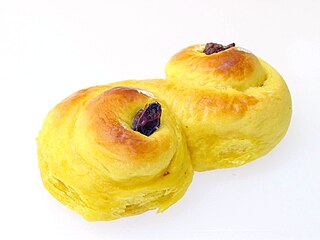 <span class="mw-page-title-main">Saffron bun</span> Sweet bun flavoured with saffron