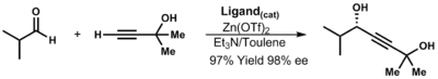 Synthesis of zinc propargylic alcohols