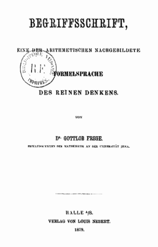 <i>Begriffsschrift</i> 1879 book on logic by Gottlob Frege