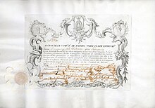 Acción de la Companhia Real de Toledo unida a la de Extremadura por 3.000 reales vellón, emitida el 6 de diciembre de 1751 en Toledo, impresa en pergamino de becerro. La compañía, fundada en 1748, explotaba plantaciones de moreras y cría de gusanos de seda, producía seda y también comerciaba con armas.