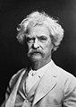 Mark Twain in 1907 (Foto: A.F. Bradley) overleden op 21 april 1910