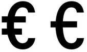 Two proposed variants for the OCR-B Euro sign OCR-B-Euro-Proposals.png