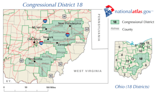 <span class="mw-page-title-main">Ohio's 18th congressional district</span> Defunct U.S. Congress electoral division