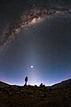 Image 25Zodiacal light caused by cosmic dust. (from Cosmic dust)