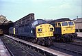 Image 11Workington stabling point in 1981, with locomotives from Classes 25, 40 and 47 parked between duties. (from Rail yard)