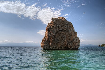 Cliff near the village Trpejca in Lake Ohrid. Author: Daniela Stefanoska — Daniela Stefanoska