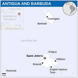 Location of Antigua and Barbuda