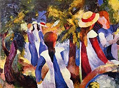 August Macke, Dame u zelenilu, 1914.