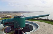 Mk VII gun on typical coast mounting at Newhaven Fort