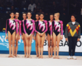 El equipo español antes de subir al podio en dicho Mundial.