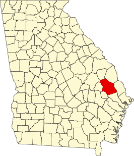 Locatie van Bulloch County in Georgia