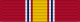 Width=44 scarlet ribbon with a central width-4 golden yellow stripe, flanked by pairs of width-1 scarlet, white, Old Glory blue, and white stripes