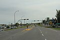 Looking south at the business district in Pincher Creek on Alberta Highway 6