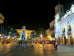 Plaza de Armas, San Juan during Christmas