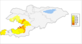 Percentage of Uzbeks in Kyrgyzstan by region