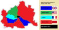 The four sectors of occupation in Vienna between 1945 and 1955.