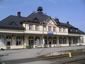 Hultsfreds station, trafikeras av krösatågen på Kalmar-Linköping linjen