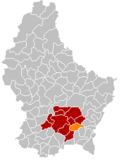 Localização de Contern em Luxemburgo