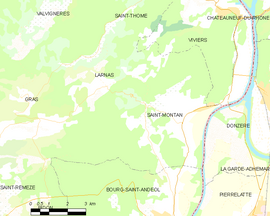 Mapa obce Saint-Montan