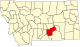 State map highlighting Yellowstone County