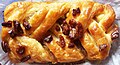 Pecan and maple Danish pastry, a puff pastry type