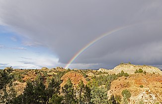 Rainbow over the badlands