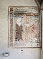 English: Gothic fresco of Crucifixion at the west wall inside the porch Deutsch: Gotisches Wandbild der Kreuziung Christi an der Westwand in der Vorhalle