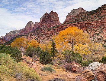 The entrance to Zion National Park