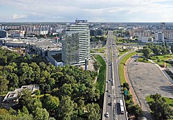 View from Most SNP; on the left is Aupark Tower.