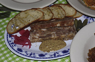 <span class="mw-page-title-main">Head cheese</span> Cold cut non-dairy meat jelly or terrine