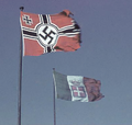 برافراشته شدن پرچم‌های آلمان نازی و ایتالیا