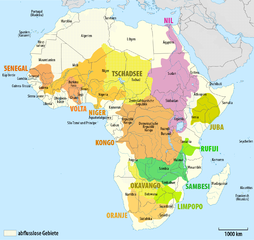 Einzugsgebiete der großen Gewässer Afrikas