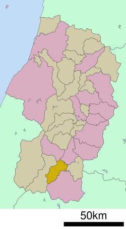 Location of Kawanishi in Yamagata Prefecture