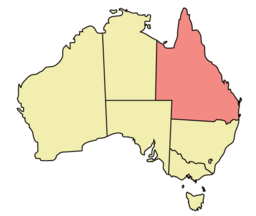 Kart som viser Queensland.