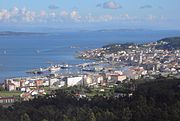 Vista de Ribeira dende o monte de San Alberte