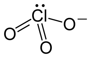 <span class="mw-page-title-main">Chlorate</span> Anion and term for chemical compounds containing it