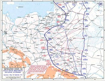 Карта відходу російських військ у ході Великого відступу 1915 року