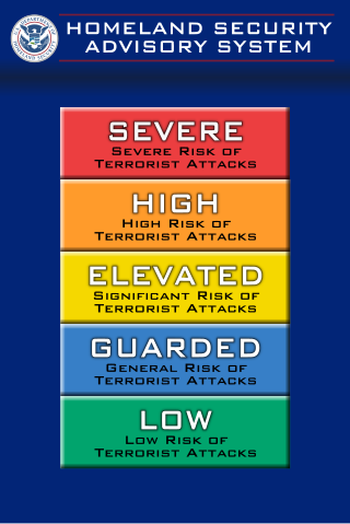 <span class="mw-page-title-main">Homeland Security Advisory System</span> Terrorism alert warning system