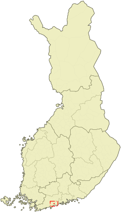 Location of Kauniainen in Finland