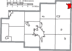 Location of Bluffton in Allen County