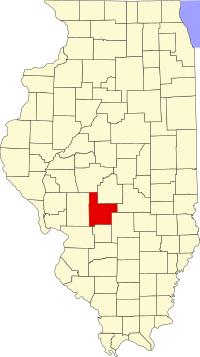 Map of Ilinois highlighting Montgomery County