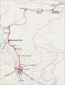 ポンテッバナ線の路線図