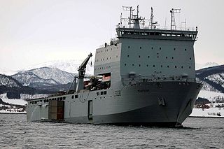 RFA <i>Mounts Bay</i> 2006 Bay-class dock landing ship of the Royal Fleet Auxiliary