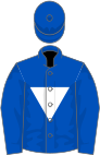 Royal blue, white inverted triangle