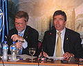 With Danish Minister of Foreign Affairs, Per Stig Møller. Istanbul NATO Summit 2004.